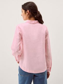 Monsoon Riley Pintuck Pure Linen Top, Pink - view 2, Pink