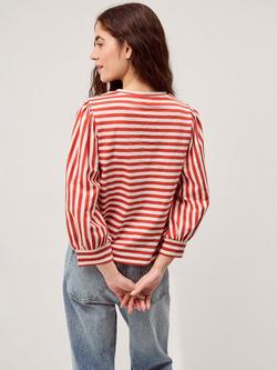 Monsoon Shayla V-Neck Top, Ivory - view 2, Ivory