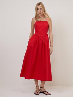 Nobody's Child Briella Cotton Midi Dress, Red