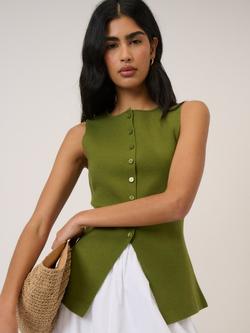 Nobody's Child Compact Knit Waistcoat, Green, Green