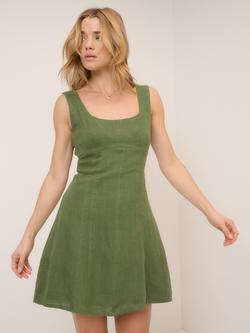 Nobody's Child Emelia Pure Linen Mini Dress, Green, Green