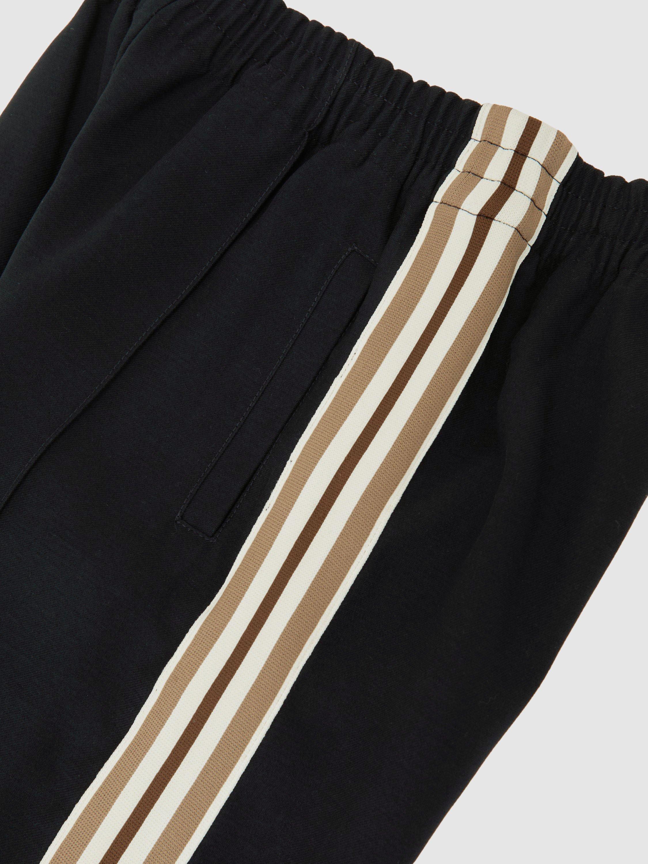 Product image 2 of 6, which shows Reiss Kids' Robyn Side Stripe Trousers, Navy, 3-4 years