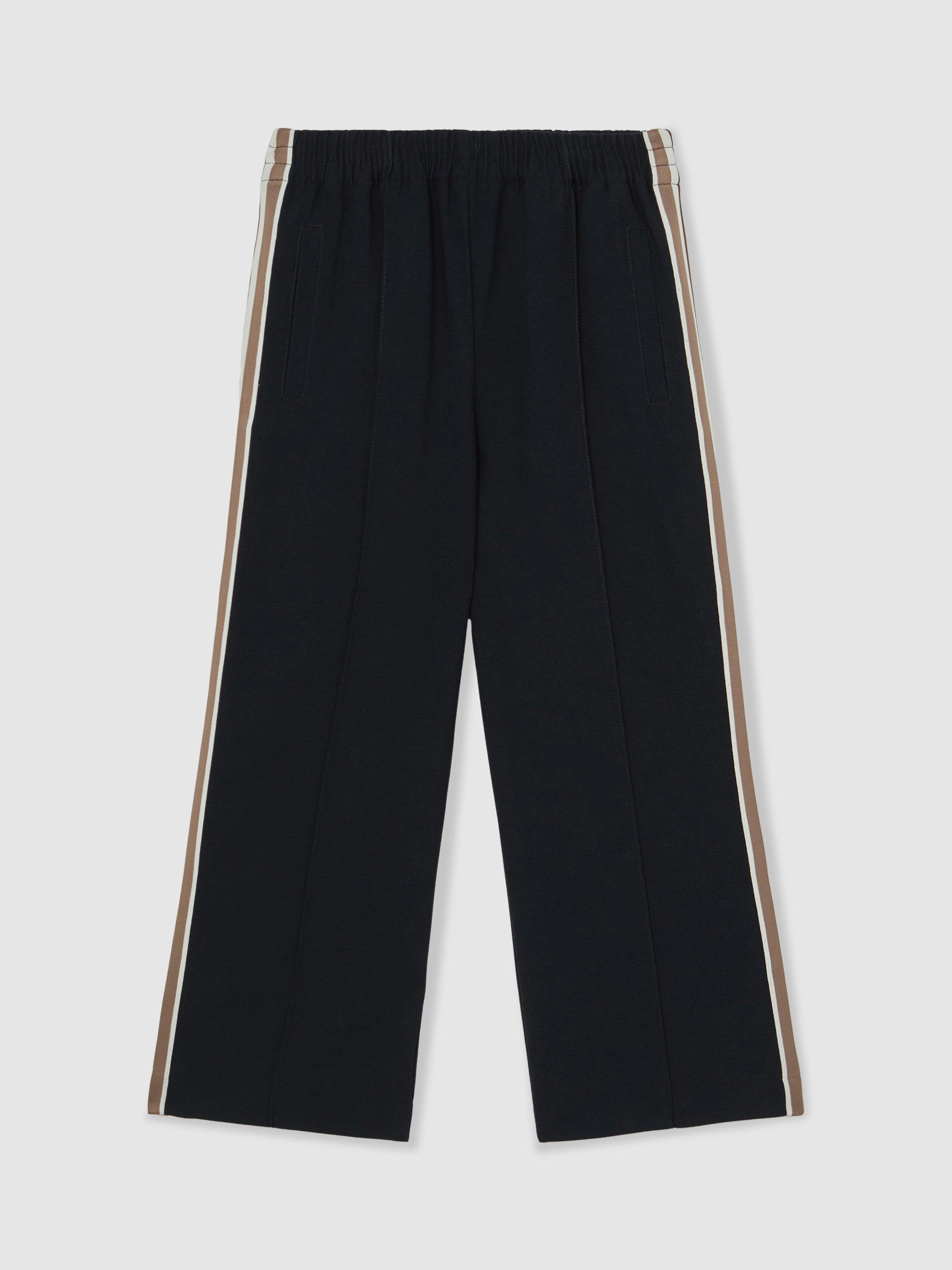 Product image 3 of 6, which shows Reiss Kids' Robyn Side Stripe Trousers, Navy, 3-4 years
