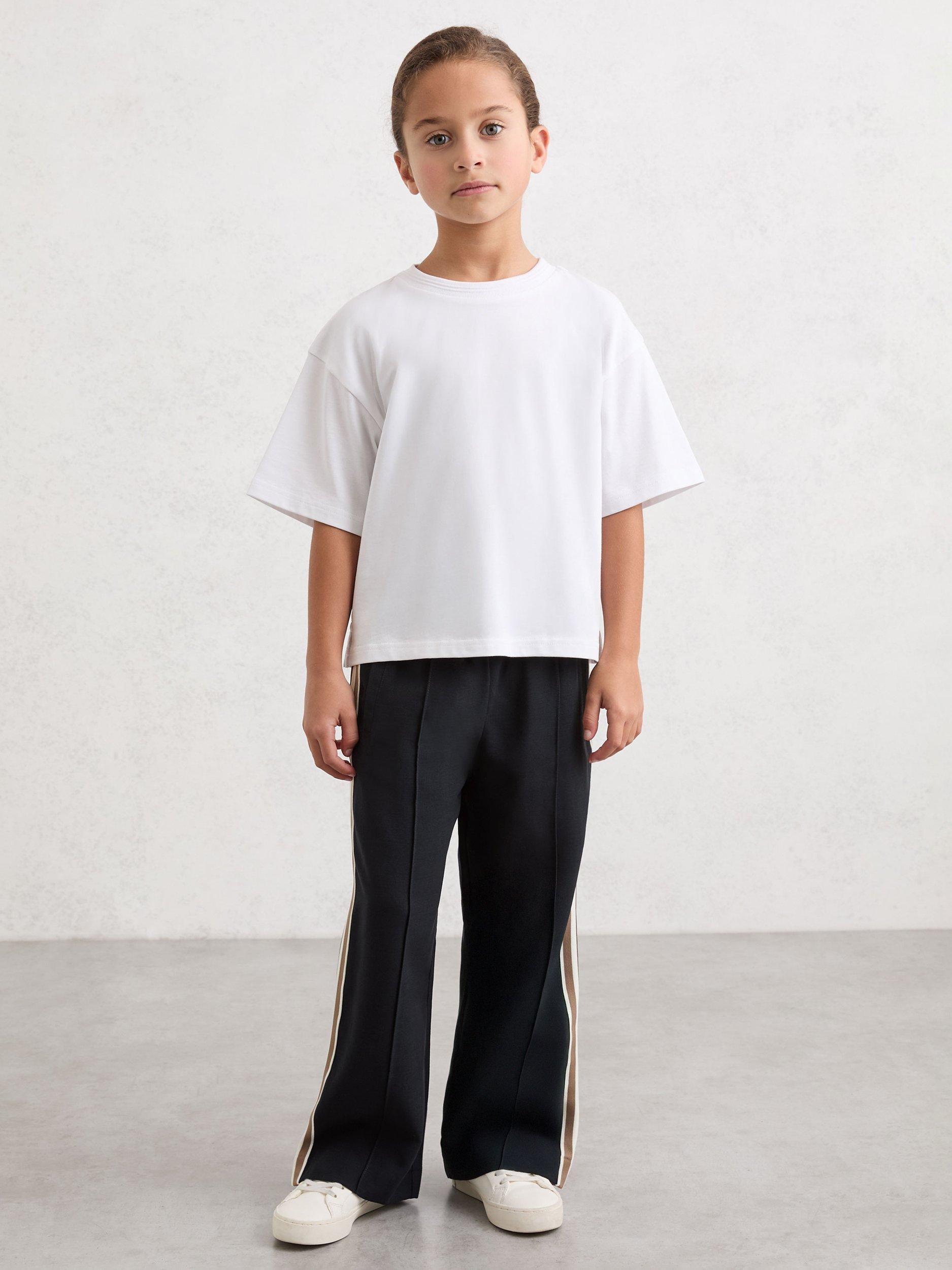 Product image 4 of 6, which shows Reiss Kids' Robyn Side Stripe Trousers, Navy, 3-4 years