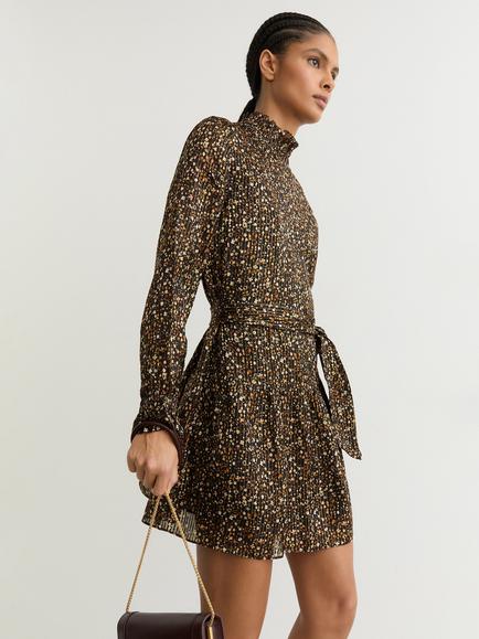 Reiss Darci Floral Flippy Mini Dress, Black - view 2, Black