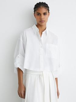 Reiss Solenge Cropped Shirt, White