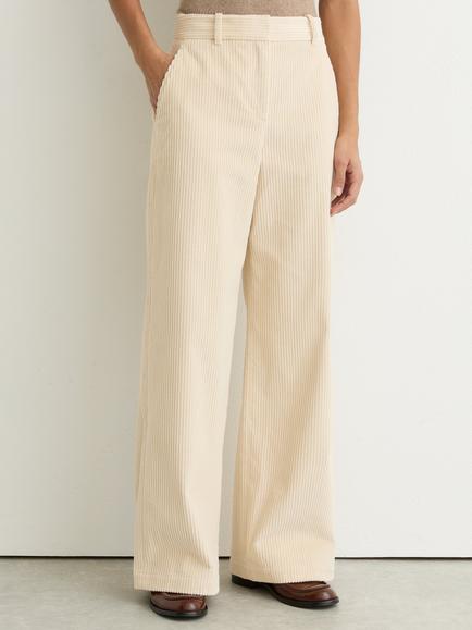 Reiss Petite Stanton Corduroy Trousers, Cream, Cream