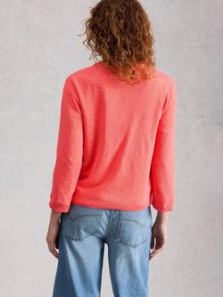 White Stuff Nova V-Neck Cardigan - view 2, Coral