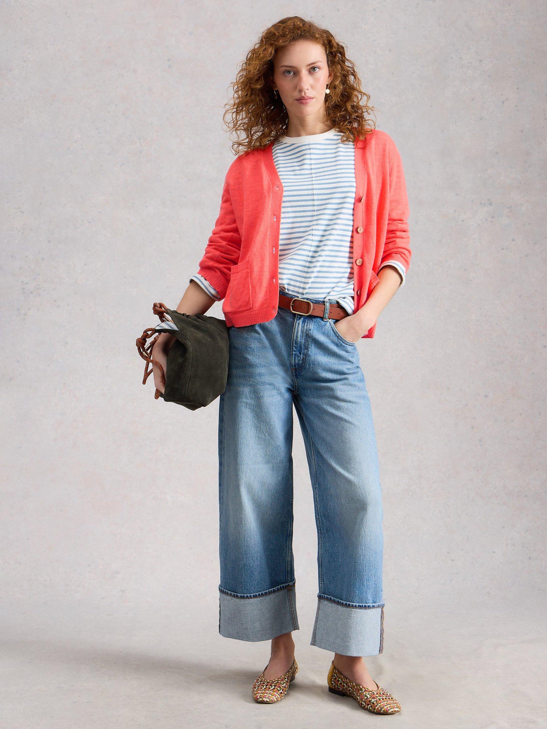 Product image 4 of 11, which shows White Stuff Nova V-Neck Cardigan, Coral, 6