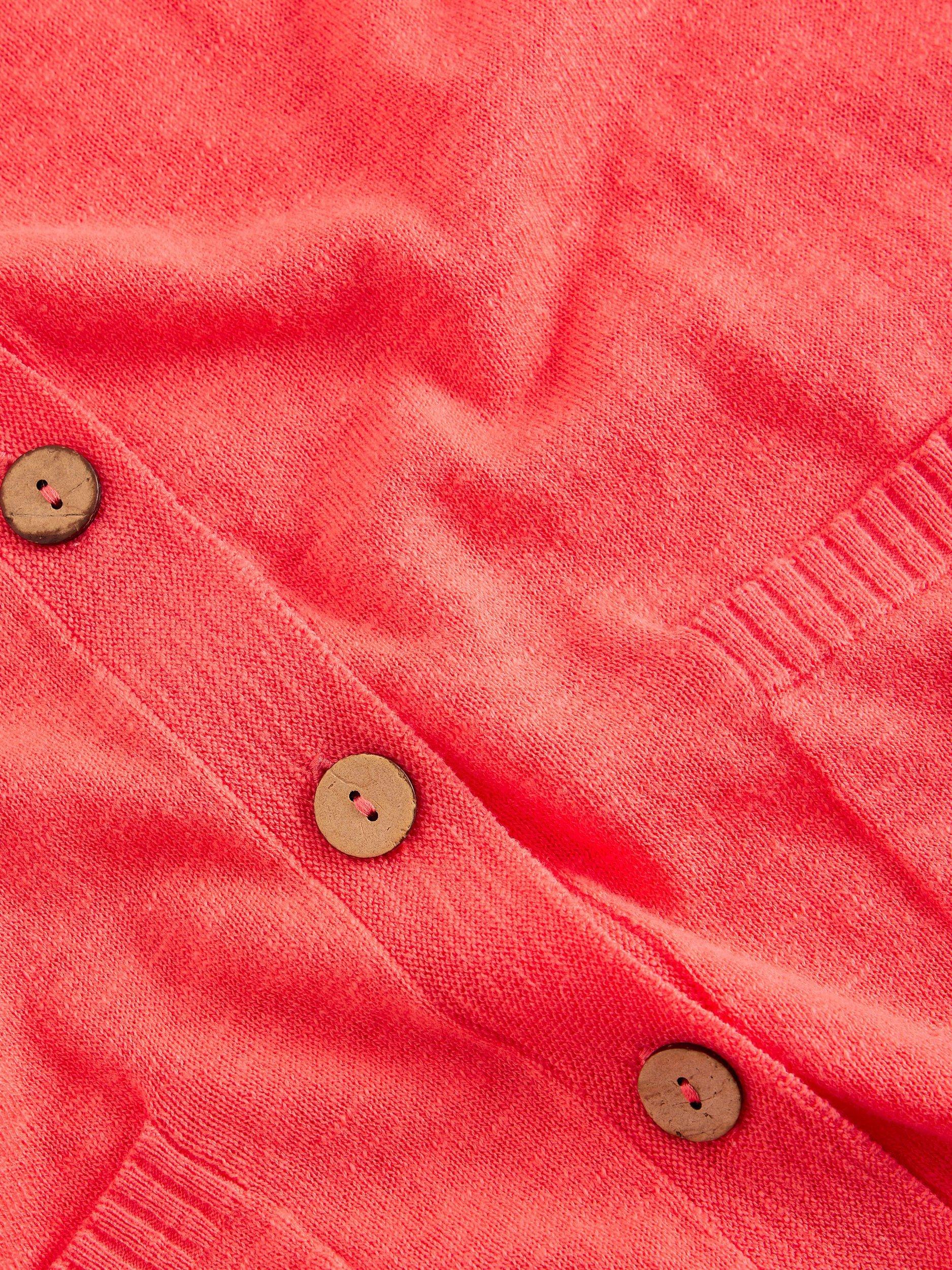 Product image 6 of 11, which shows White Stuff Nova V-Neck Cardigan, Coral, 6