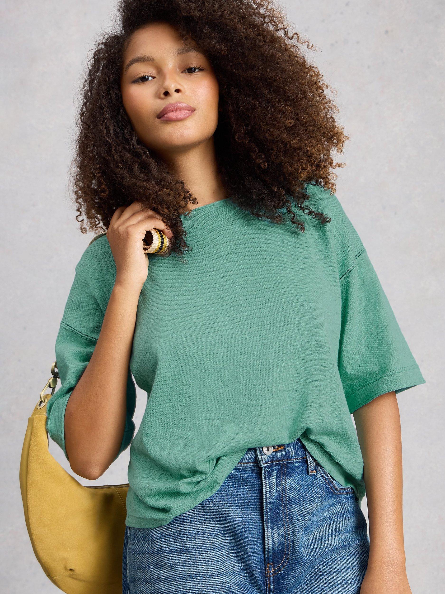 Product image 3 of 6, which shows White Stuff Kate Oversized T-Shirt, Teal, 6