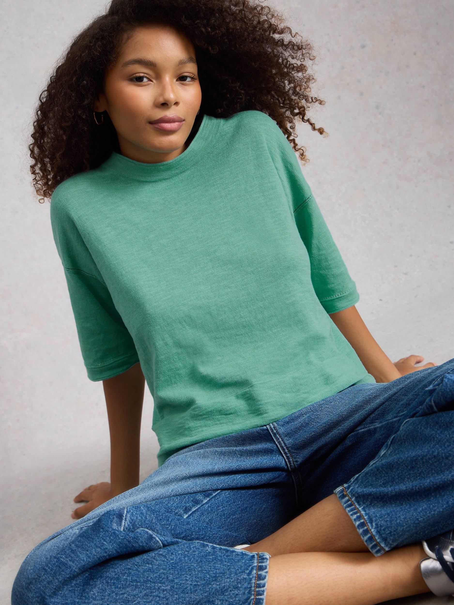 Product image 4 of 6, which shows White Stuff Kate Oversized T-Shirt, Teal, 6