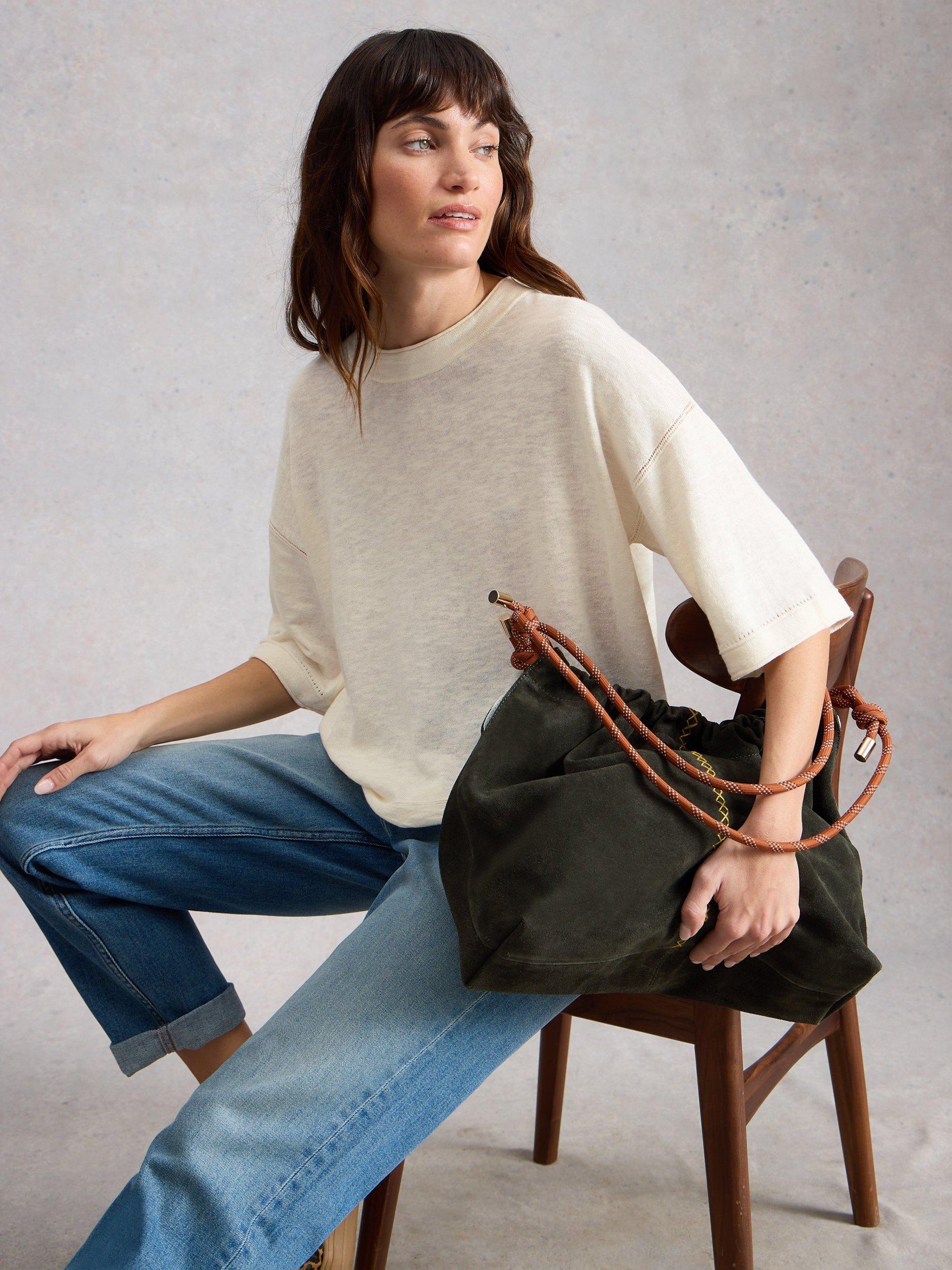 Product image 4 of 6, which shows White Stuff Kate Oversized T-Shirt, White, 6