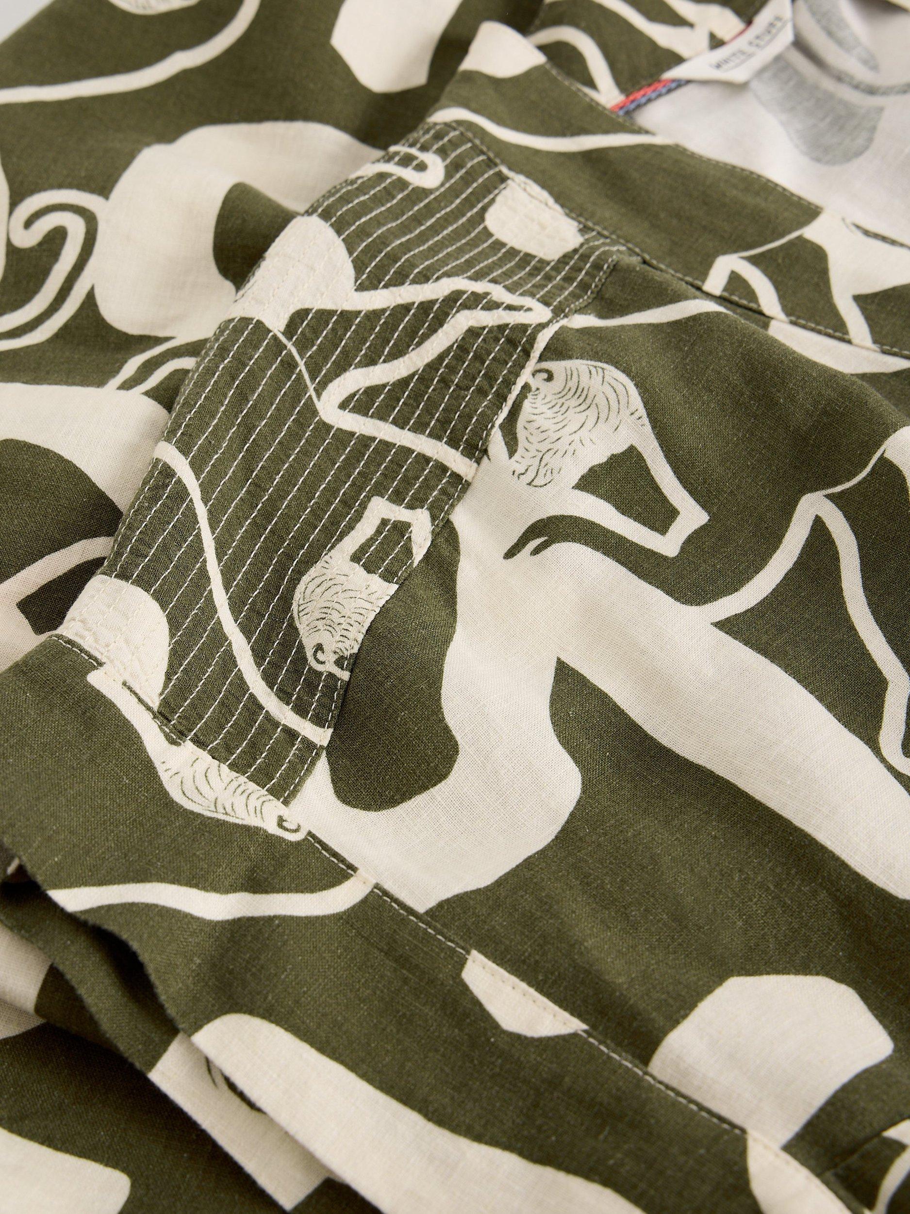 Product image 6 of 6, which shows White Stuff Marianne Abstract Linen Blend Dress containing LENZING™ ECOVERO™ Viscose, Multi, 6