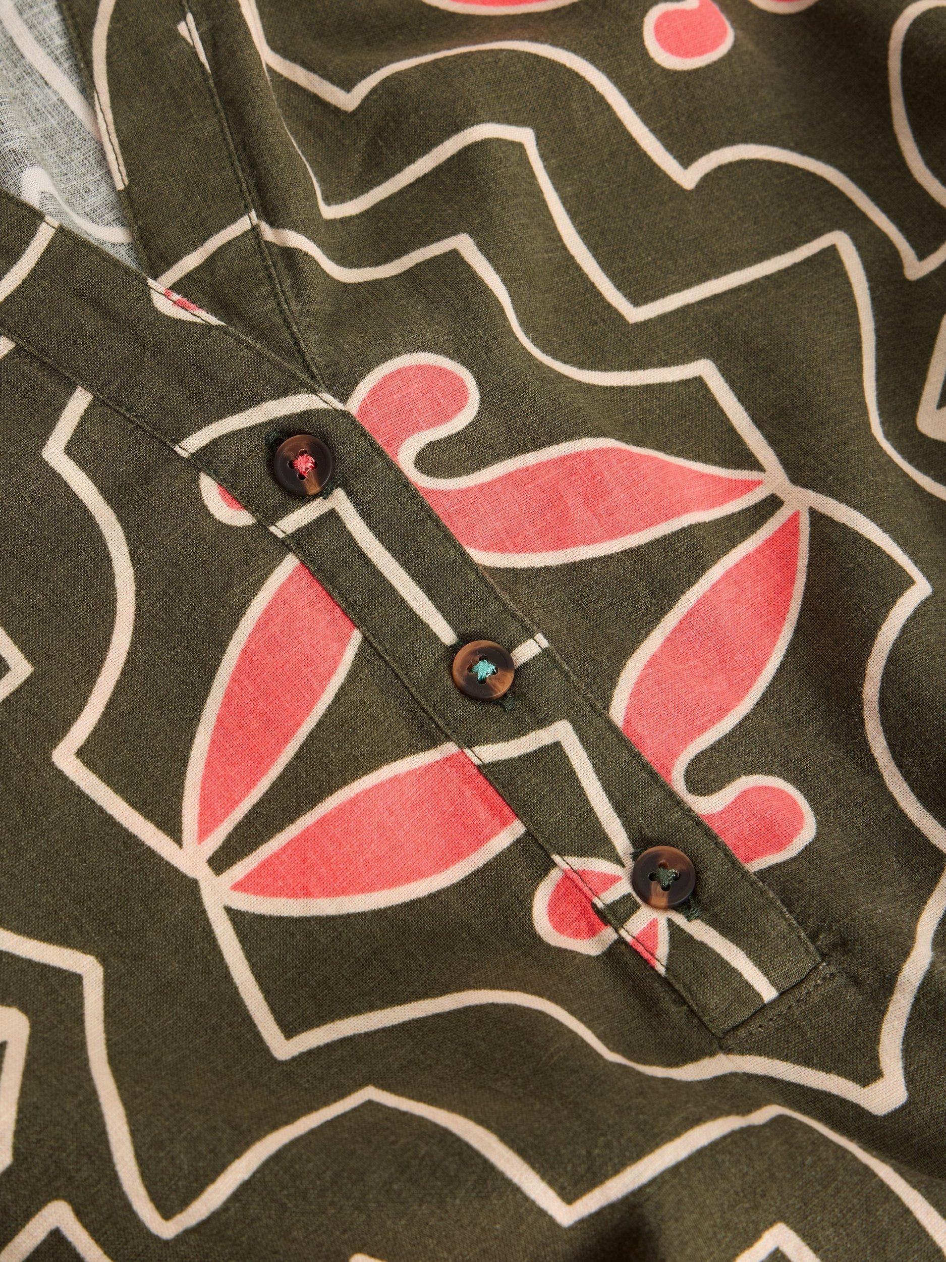 Product image 6 of 6, which shows White Stuff Tobi Abstract Linen Blend Midi Dress, Green, 6