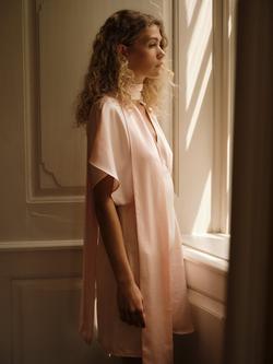 YAS Annalina Scarf Neck Mini Dress, Pink, Pink