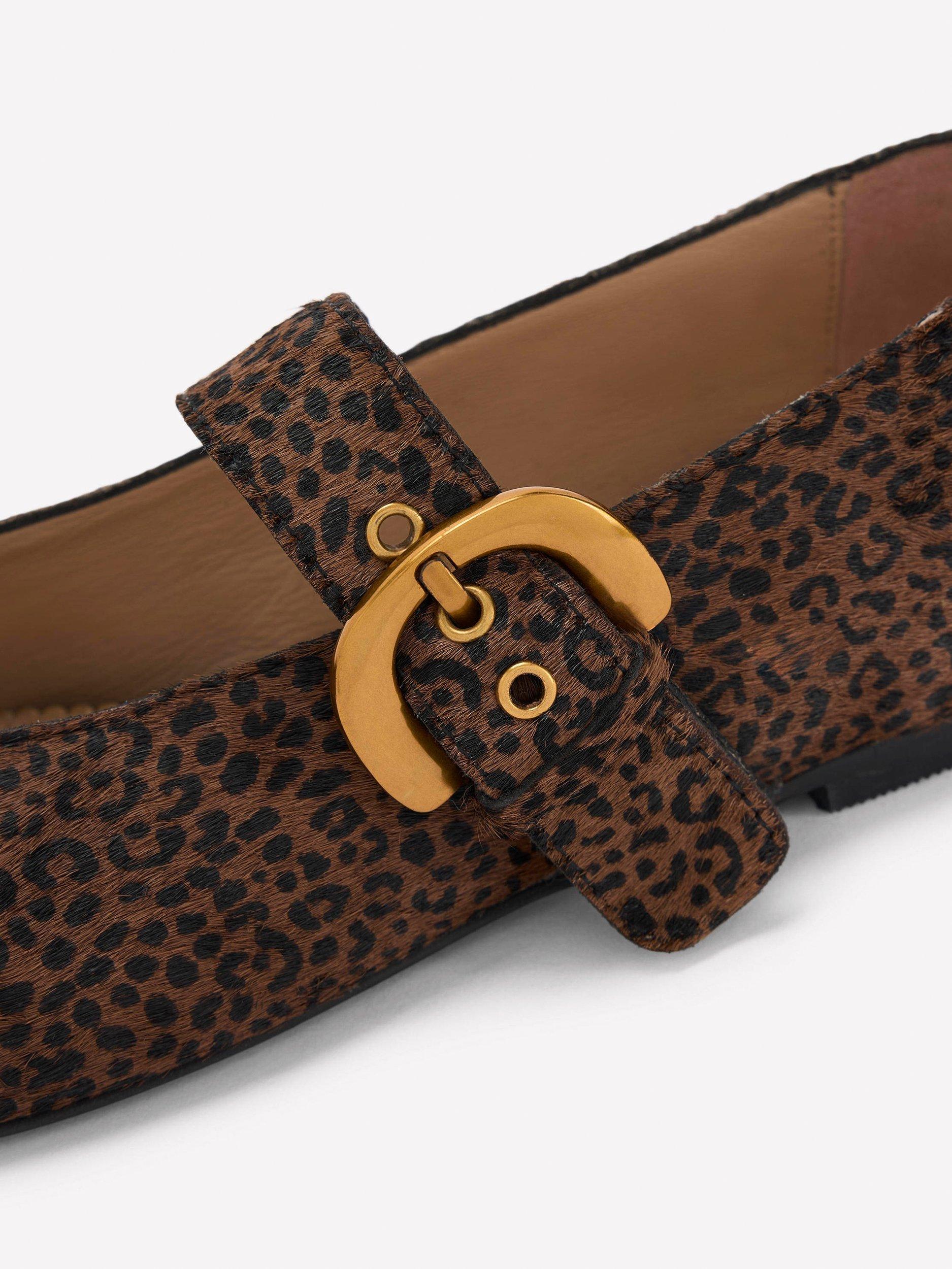 Product image 3 of 5, which shows Boden Kylie Buckle Mini Leopard Print Mary Jane Pumps, Multi, 4