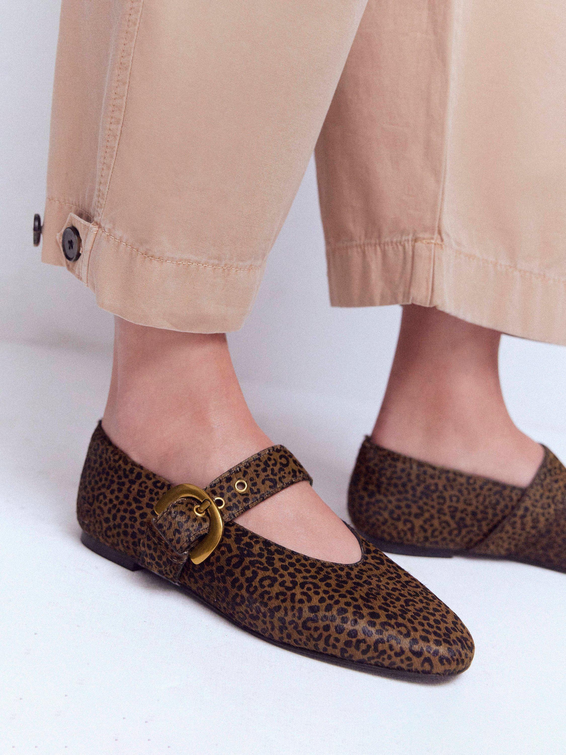 Product image 5 of 5, which shows Boden Kylie Buckle Mini Leopard Print Mary Jane Pumps, Multi, 4