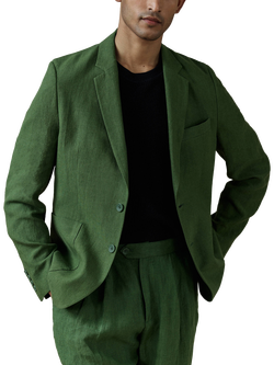 Percival Tailored Fit Linen Blend Suit Jacket, Forest