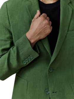 Percival Tailored Fit Linen Blend Suit Jacket - view 2, Forest