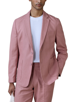 Percival Tailored Fit Linen Blend Suit Jacket, Mauve