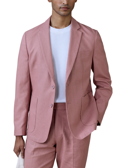 Percival Tailored Fit Linen Blend Suit Jacket, Mauve