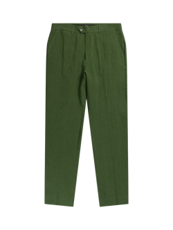 Percival Tailored Fit Linen Blend Suit Trousers, Forest