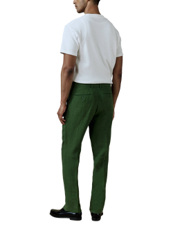 Percival Tailored Fit Linen Blend Suit Trousers - view 2, Forest