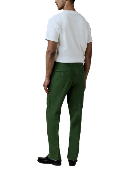 Percival Tailored Fit Linen Blend Suit Trousers - view 2, Forest