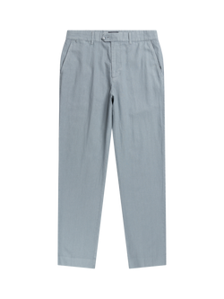 Percival Tailored Fit Linen Blend Suit Trousers, Light Blue