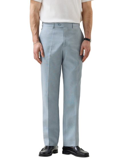 Percival Tailored Fit Linen Blend Suit Trousers, Light Blue