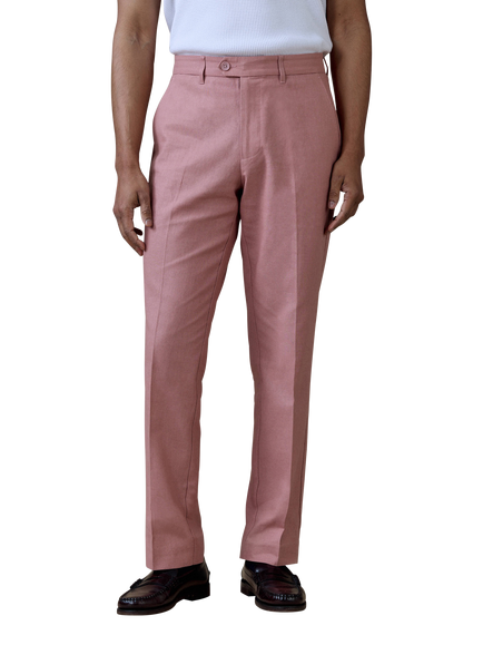 Percival Tailored Fit Linen Blend Suit Trousers, Mauve