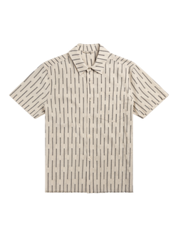 Percival Nancy Cotton Regular Fit Abstract Jacquard Shirt, Ecru, Ecru