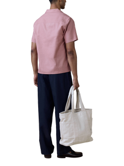 Percival Cotton Regular Fit Cuban Collar Shirt, Mauve - view 2, Mauve