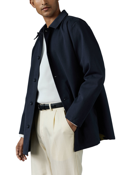 Percival Sherlock Trench Coat, Navy - view 2, Navy
