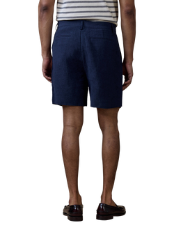 Percival Tailored Linen Blend Shorts, Navy - view 2, Navy