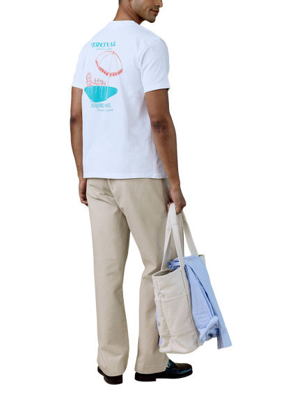 Percival Fine Wine Heavyweight Cotton Regular Fit T-Shirt, White - view 2, White