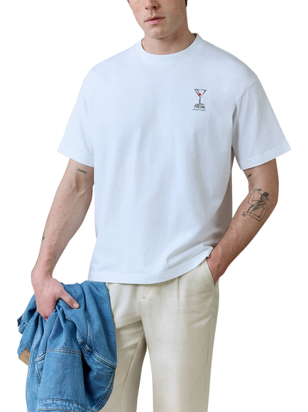 Percival Cotton Oversized Fit Short Sleeve Graphic T-Shirt, White, White