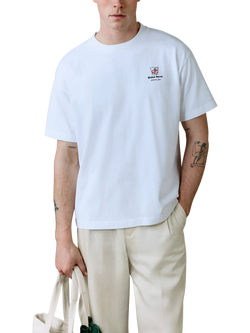 Percival Cotton Oversized Fit Short Sleeve Graphic T-Shirt, White, White