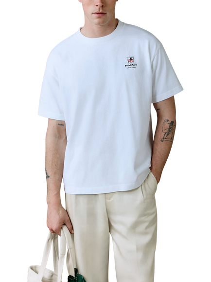Percival Cotton Oversized Fit Short Sleeve Graphic T-Shirt, White, White