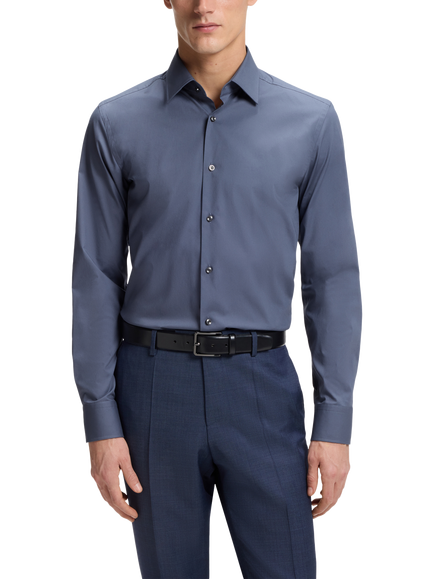 BOSS Slim Fit Cotton Blend Shirt, Open Blue, Open Blue