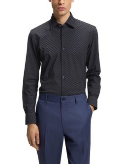 BOSS Slim Fit Long Sleeve Shirt, Dark Blue