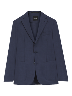 BOSS Slim Fit Virgin Wool Suit Jacket, Open Blue - view 2, Open Blue