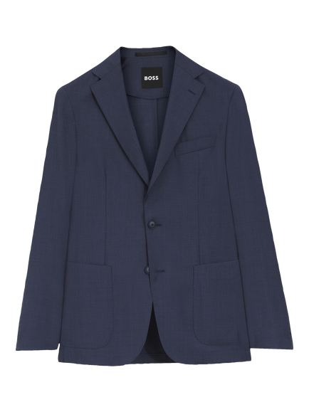 BOSS Slim Fit Virgin Wool Suit Jacket, Open Blue - view 2, Open Blue