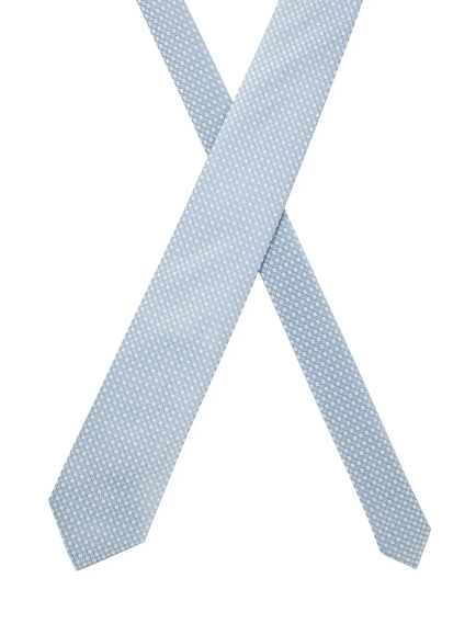 HUGO BOSS Geometric Silk Blend Tie, Light Blue - view 2, Light Blue
