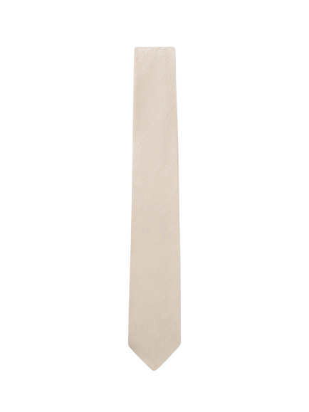 HUGO BOSS Linen and Silk Blend Tie, Beige, Beige