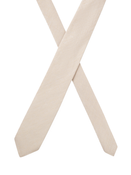 HUGO BOSS Linen and Silk Blend Tie, Beige - view 2, Beige