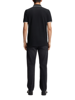 HUGO Knitted Short Sleeve Polo Short, Black - view 2, Black