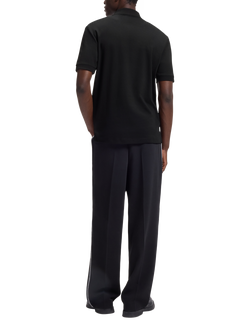 HUGO Dalomino Pique Cotton Polo Shirt, Black - view 2, Black