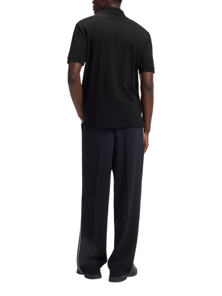 HUGO Dalomino Pique Cotton Polo Shirt, Black - view 2, Black